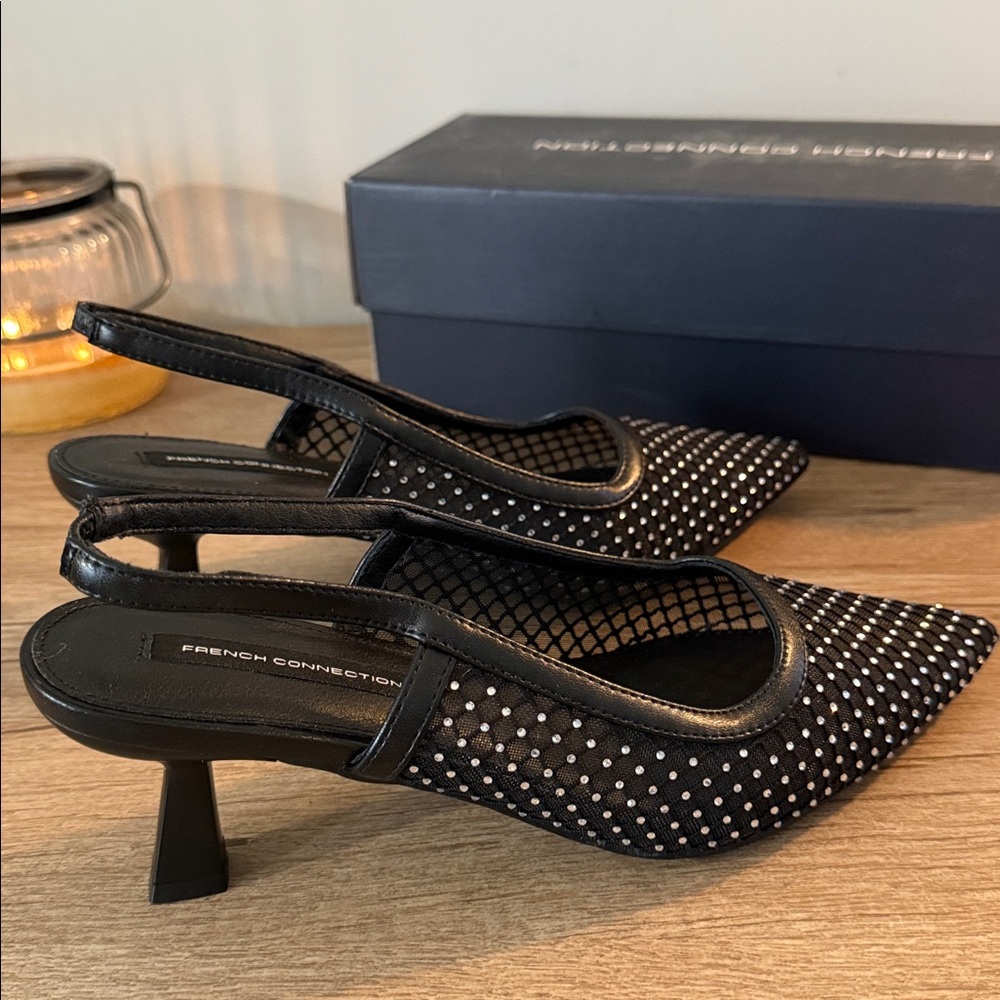 French Connection Black and White Heels